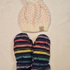 Girl's beanie & gloves